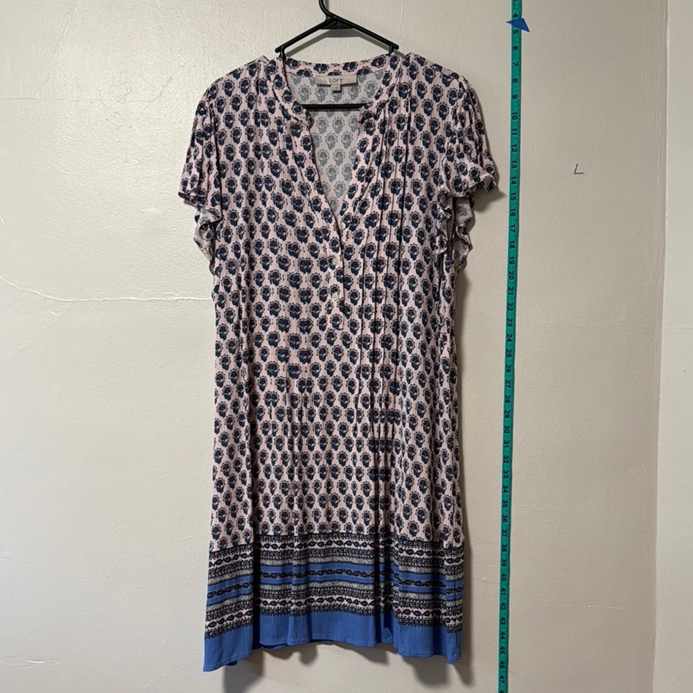 LOFT Silver Pleated Wrap Tunic